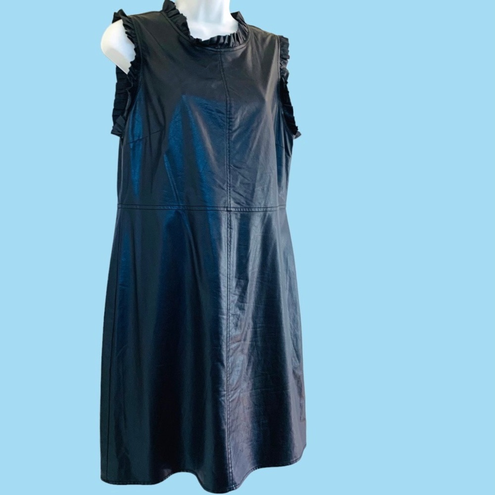 CeCe Sapphire Blue Leather Dress